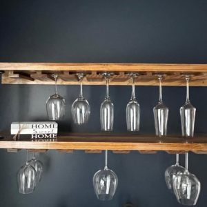 Custom wine glass shelf